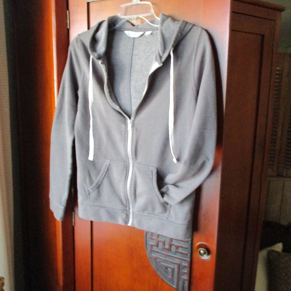 Curfew Grey fleece full zip Hoodie m